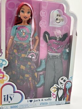 Disney  ILY 4 Ever  I Love Jack & Sally 12” Doll Pack  10 Mix & Match Pieces NEW